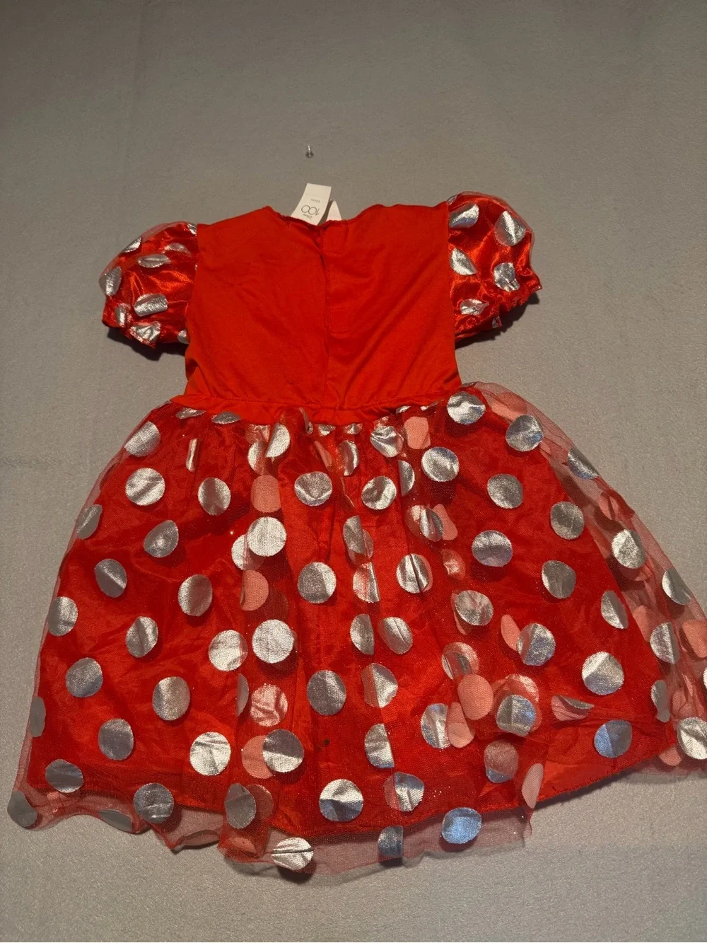 Disney Red Dress Costume with Silver Polka Dots lights up